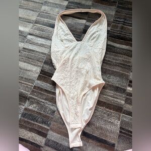 SHEIN Elegant Lace Bodysuit in Cream